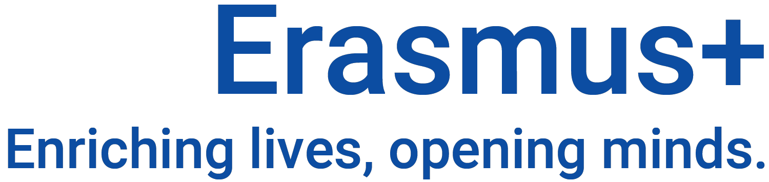 Erasmus Plus logo that says Erasmus plus, Enriching Lives, Opening Minds